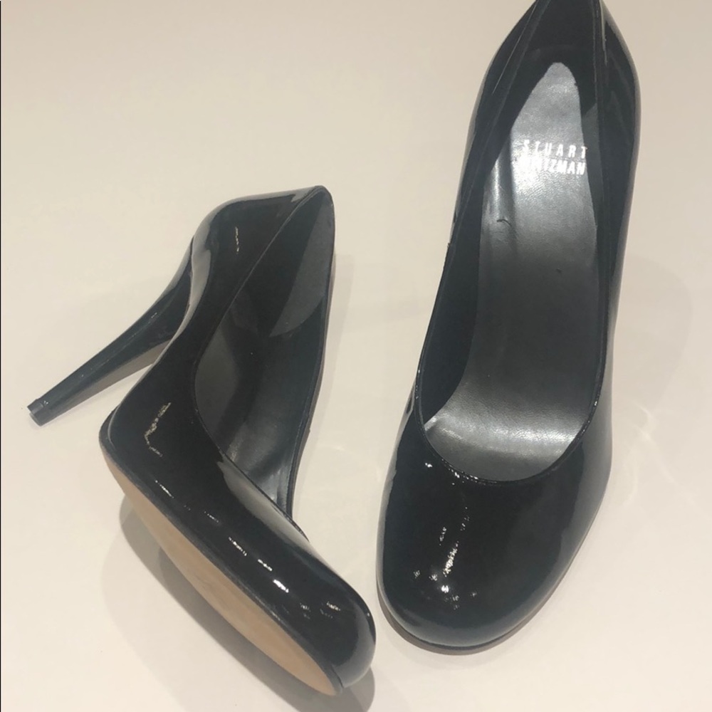 Stuart Weitzman Black Patent Leather High Heel Pumps